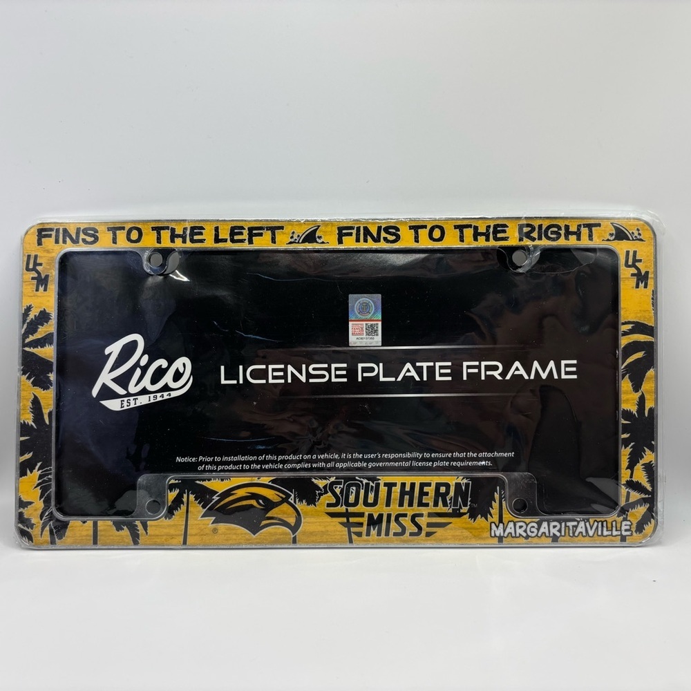 Southern Miss Golden Eagles License Plate Cover NWT